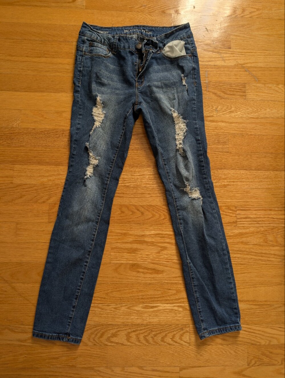 Bluenotes Women's Distressed Dark Blue Jeans